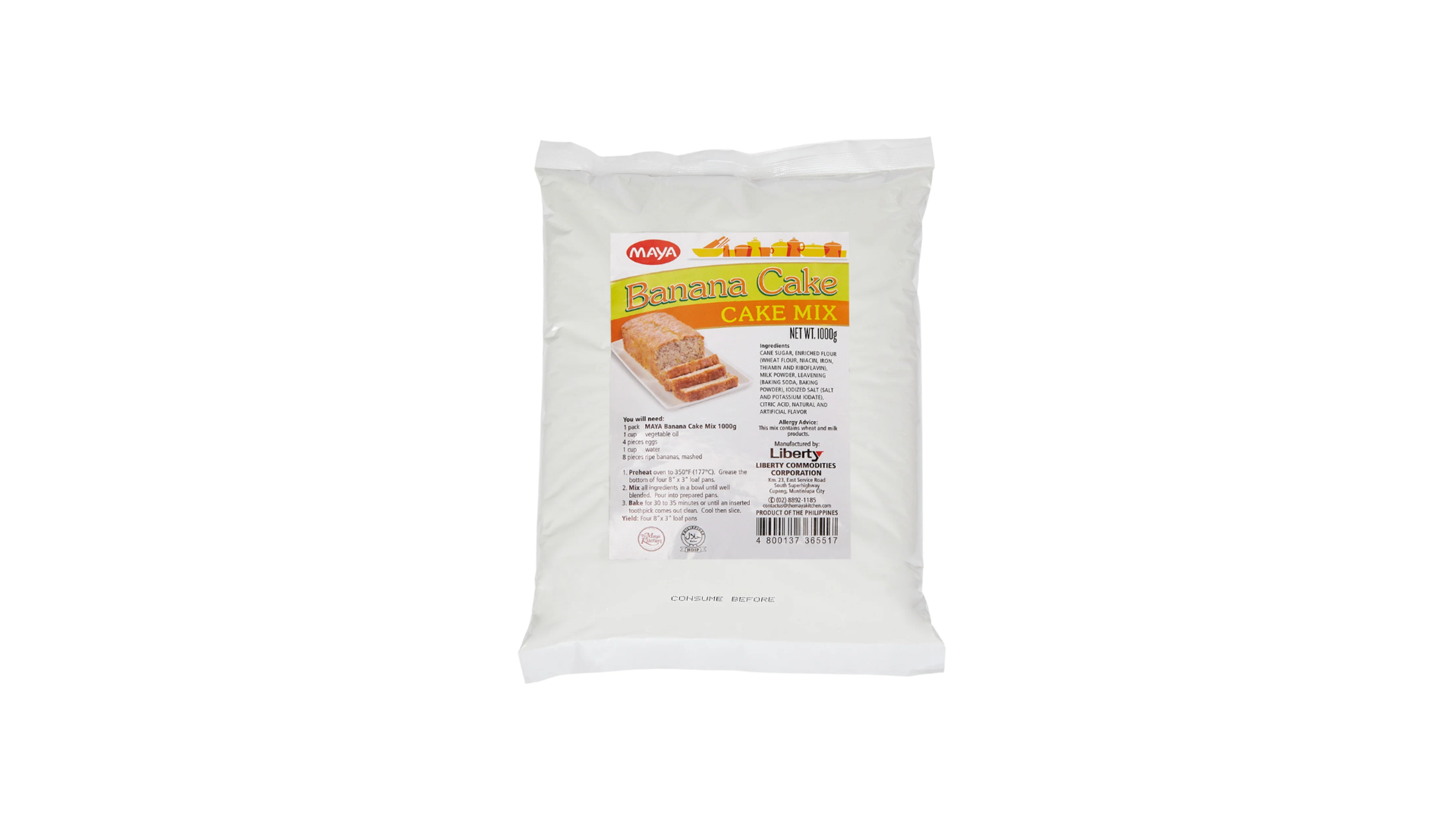 Maya Oven Toaster Banana Cake Mix 1kg delivery in the Philippines